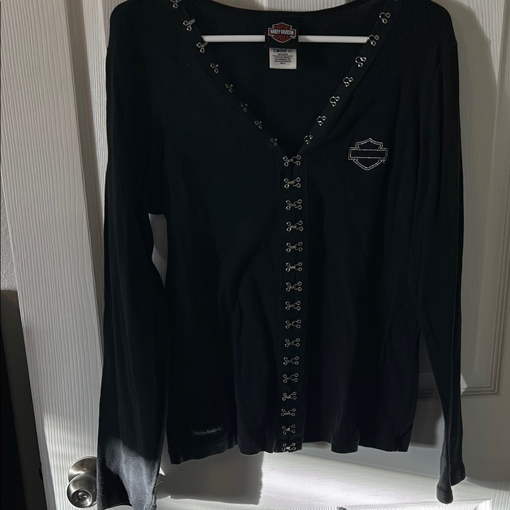 Harley-Davidson Black Long Sleeve Top